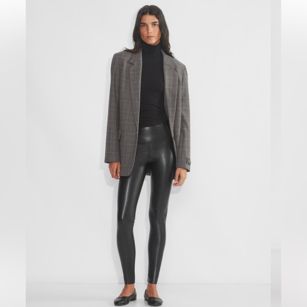 Aritzia Wilfred Free Daria Faux Leather Leggings Black High Rise Size M